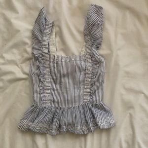 Striped Ruffle Tank Top